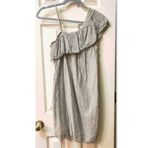 One-Shoulder Seersucker Dress